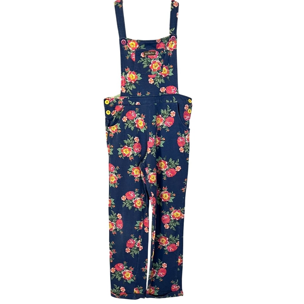 Matilda‎ Jane Girls Navy Floral Overalls 10 Spring Summer Farm Country Outdoor